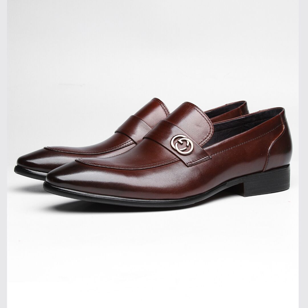 giay-luoi-nam-da-bo-mui-nhon-dep-m216 giày lười nam da bò mũi nhọn đẹp